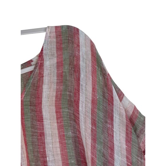 Seagull Striped V-Neck Tassel Hem Beach Cover-Up Poncho Kaftan Vacation One Size - Picture 5 of 10